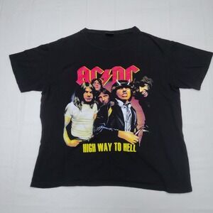 ACDC Highway To Hell Band Tee Graphic Rock Metal Tour Style Streetwear Y2K Clean